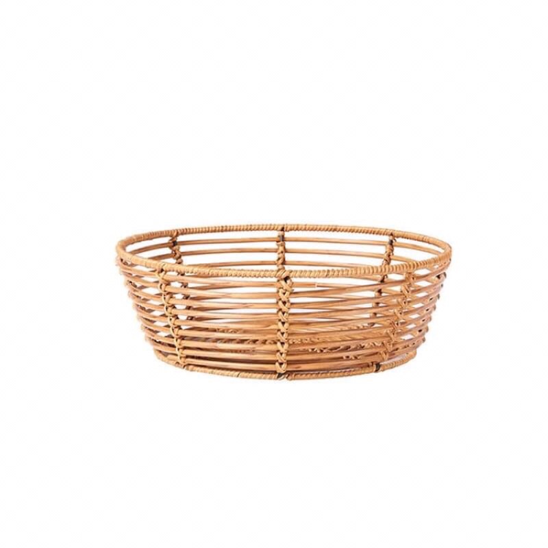 Khay mây, rổ mây poly rattan đựng đồ, trái cây, rau củ nhà bếp, bàn ăn KT: D30xH10cm
