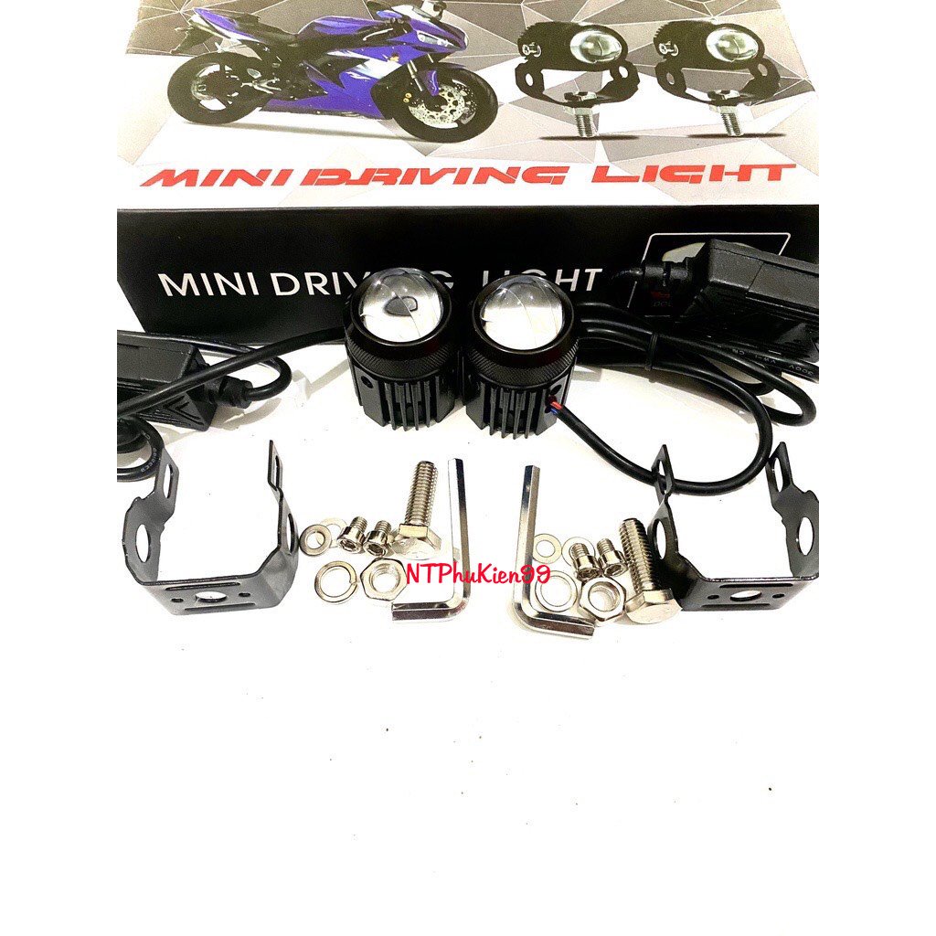 Đèn Trợ Sáng Mini Bi Cầu 2 Mầu Cos Vàng Pha Trắng Siêu Sáng Loại 1 Có Cục Nguồn