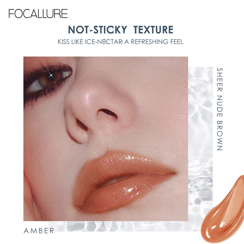 FOCALLURE Glitter Jelly Liquid Lip Gloss/Moisturizing Lip Glaze/Plumping Shiny Lipstick/Brightening Lasting Nourishing Cosmetic Makeup/Oil Lips Tint | BigBuy360 - bigbuy360.vn