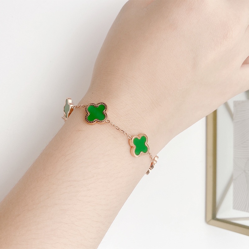 Vòng Tay Mạ Vàng 18K Đính Đá Mã Não Sang Trọng Cho Nữ