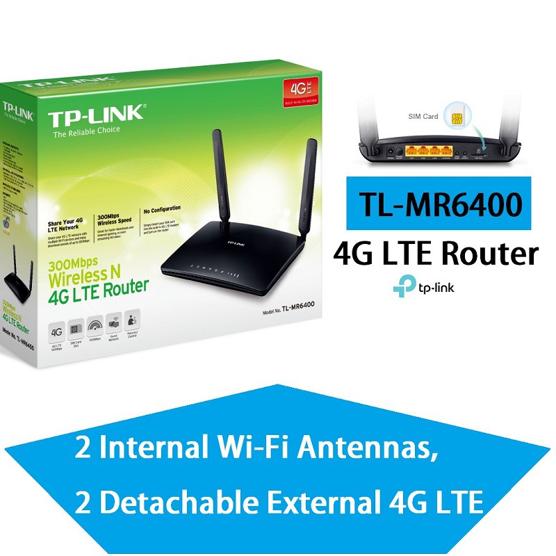 Bộ phát Wifi 4G Tp-link MR6400 chuẩn N300 tốc độ 300Mbps. Bảo hành chính hãng 12 tháng