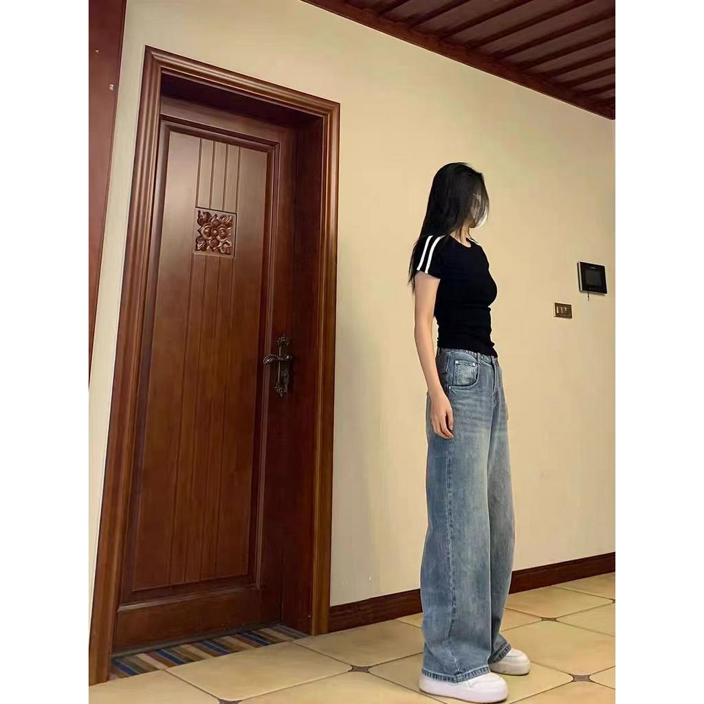 Áo Thun Nữ Ngắn Tay Cổ Tròn Sọc Ngang Thời Trang