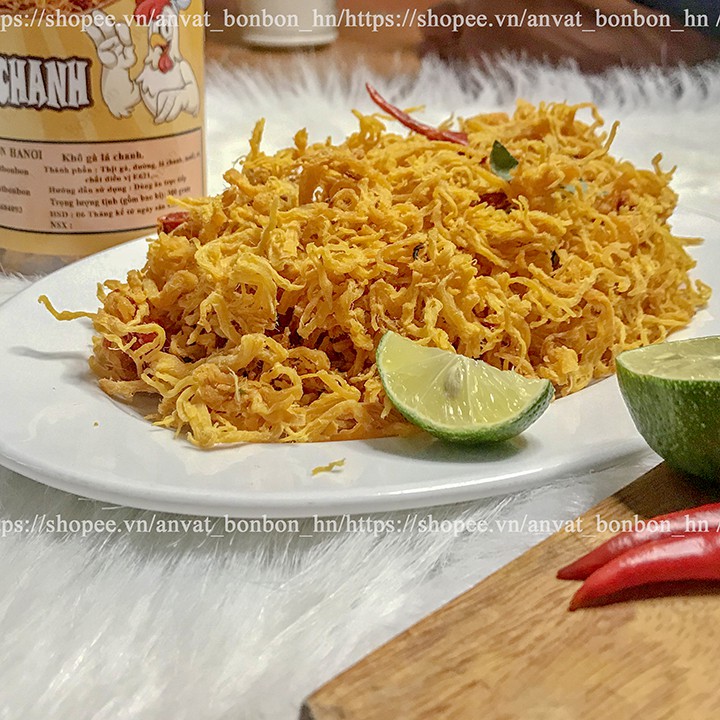 Khô gà lá chanh 300g BONBON Đồ ăn vặt Hà Nội vừa ngon,vừa rẻ.  Hàng loại 1 thơm ngon, đặc biệt. Bonbon | BigBuy360 - bigbuy360.vn