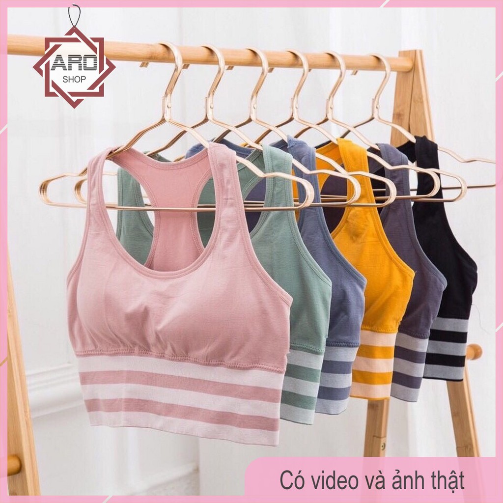 Áo Bra Croptop Kẻ Tạo Eo Tập Gym, Yoga BR61