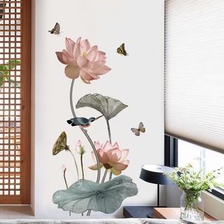 Tranh dán tường sen xưa kt sau dán 1m2*70cm sẵn keo