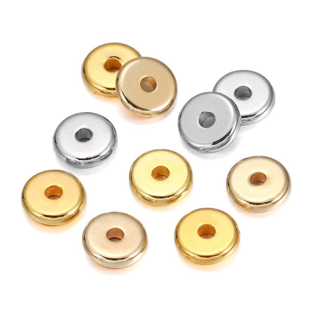 Set 150 hạt xâu chuỗi ST.KUNKKA 2.0mm bằng nhựa màu vàng/ bạc làm trang sức DIY