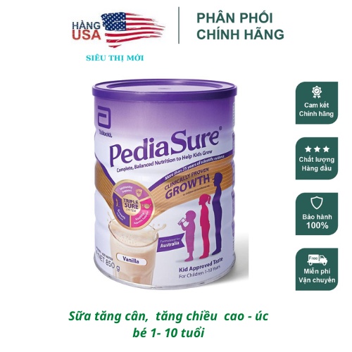 [BILL AIR ] COMBO 3 LON SỮA PEDIASURE ÚC VANILLA 850G