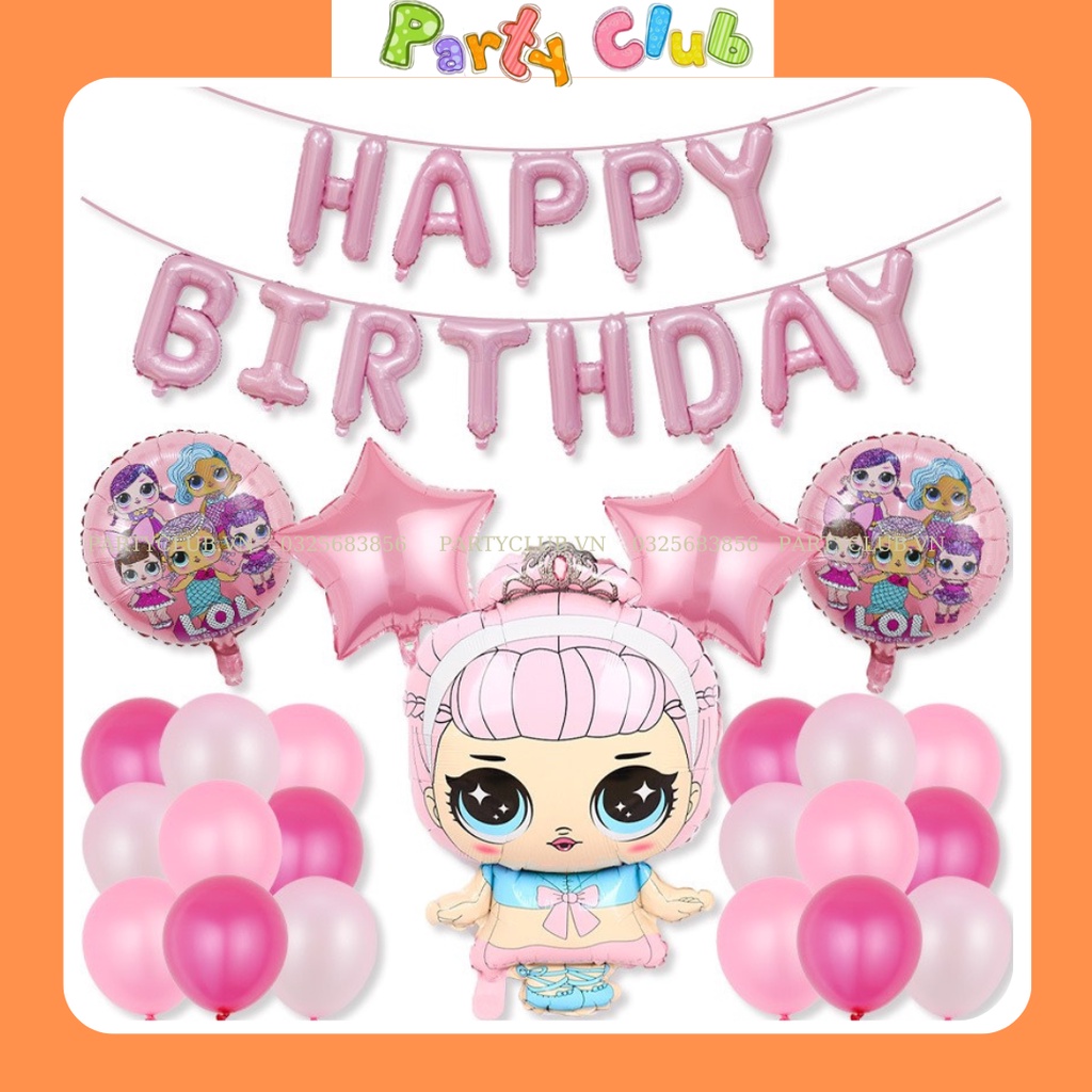 Bong bóng bay hình búp bê trang trí sinh nhật bé gái