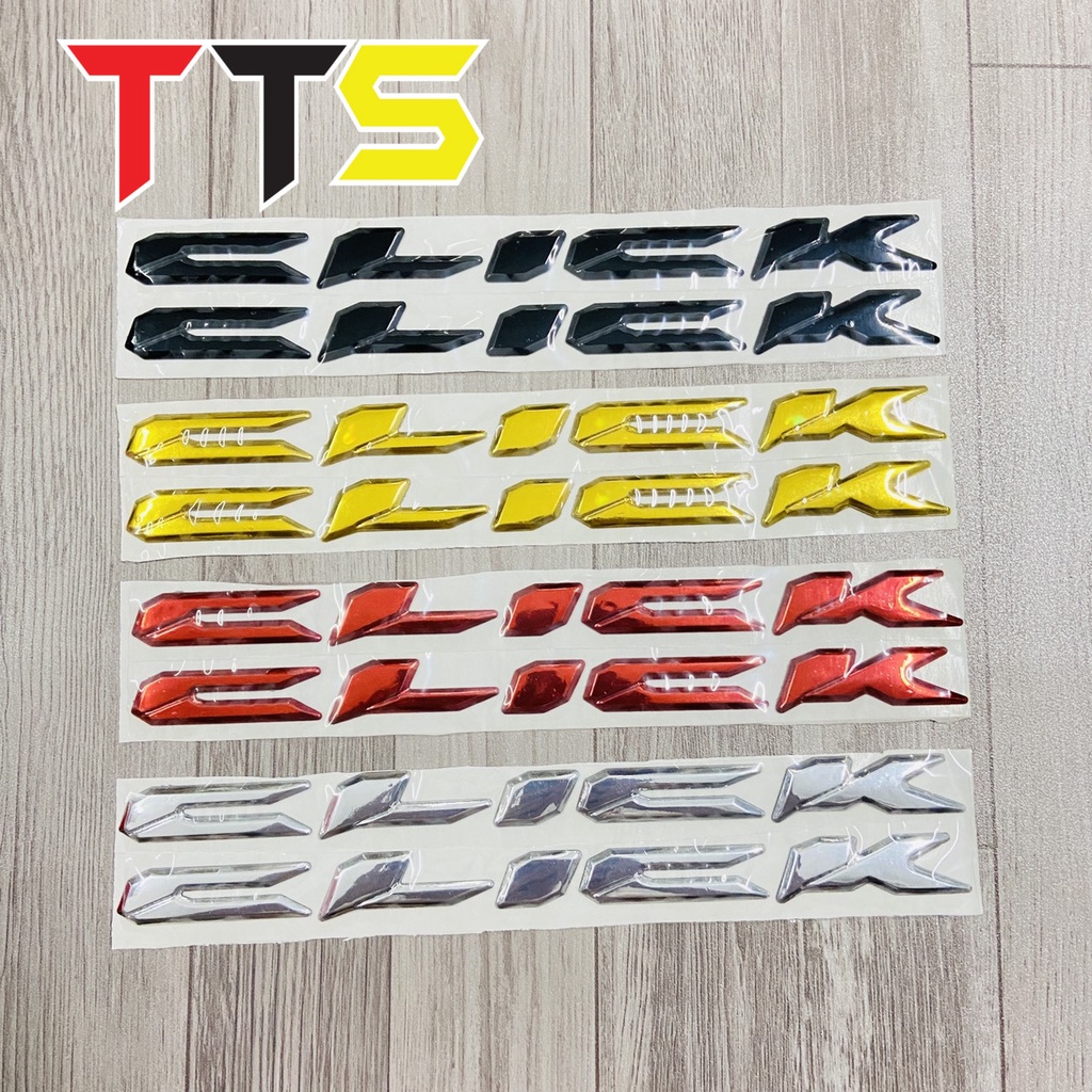 Combo chữ CLICK kèm logo Cánh Chim mạ Chrome dán xe Honda Click các đời