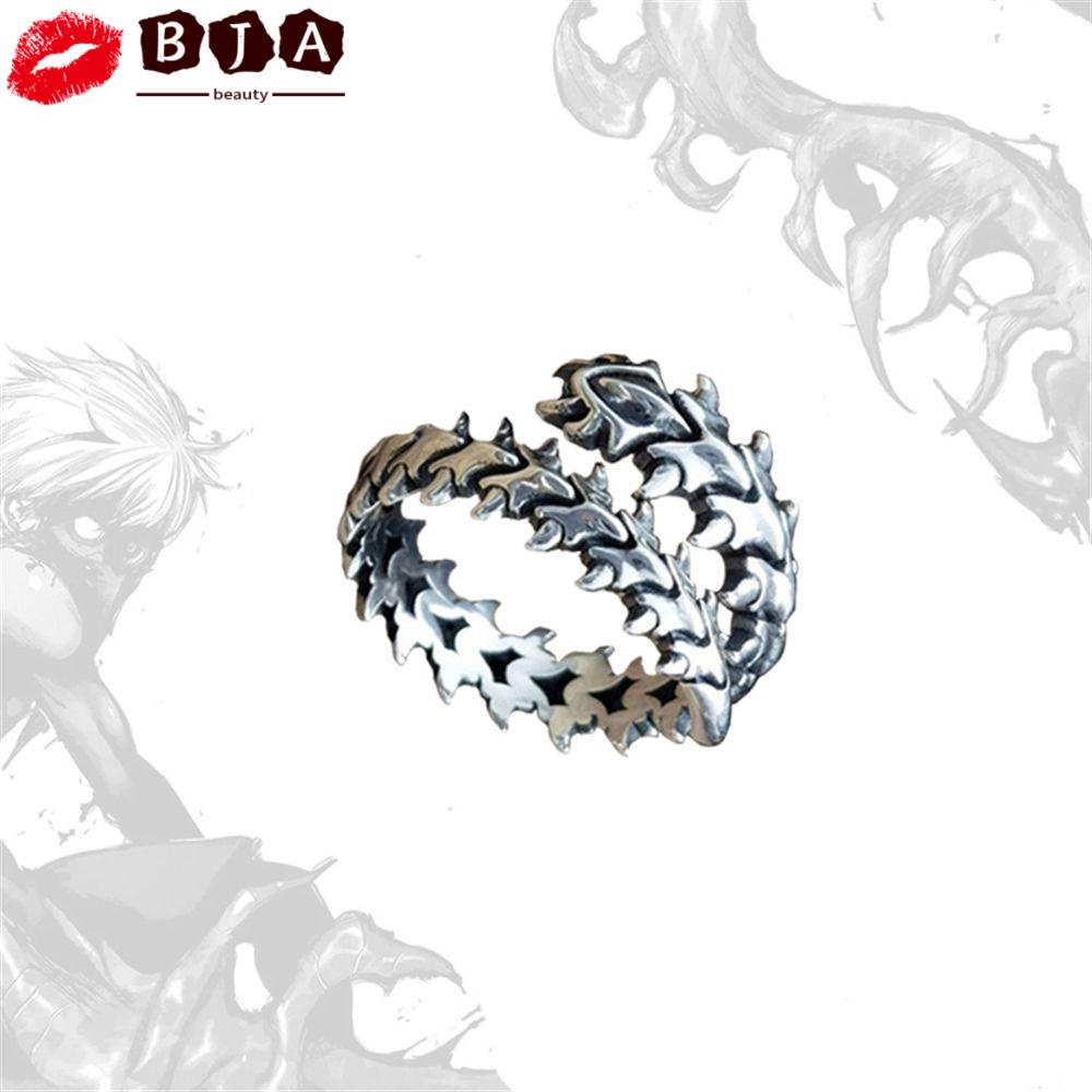 Nhẫn Kim Loại Hở Hình Xương Kiểu Dáng Hình Học Phong Cách Hip Hop Gothic Cổ Điển