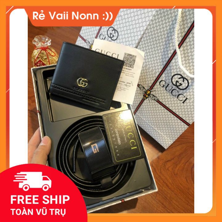 combo dây lưng + ví da 💝 [ FREE SHIP ] 💝 chất liệu da thật,bền đẹp,kiểu dáng hợp thời trang..thể hiện phong cách của bạn