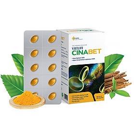 VIETLIFE CINABET – Hỗ trợ cải thiện tiểu đường, ổn định đường huyết, ngăn biến chứng tiểu đường (hộp 30 viên nang)