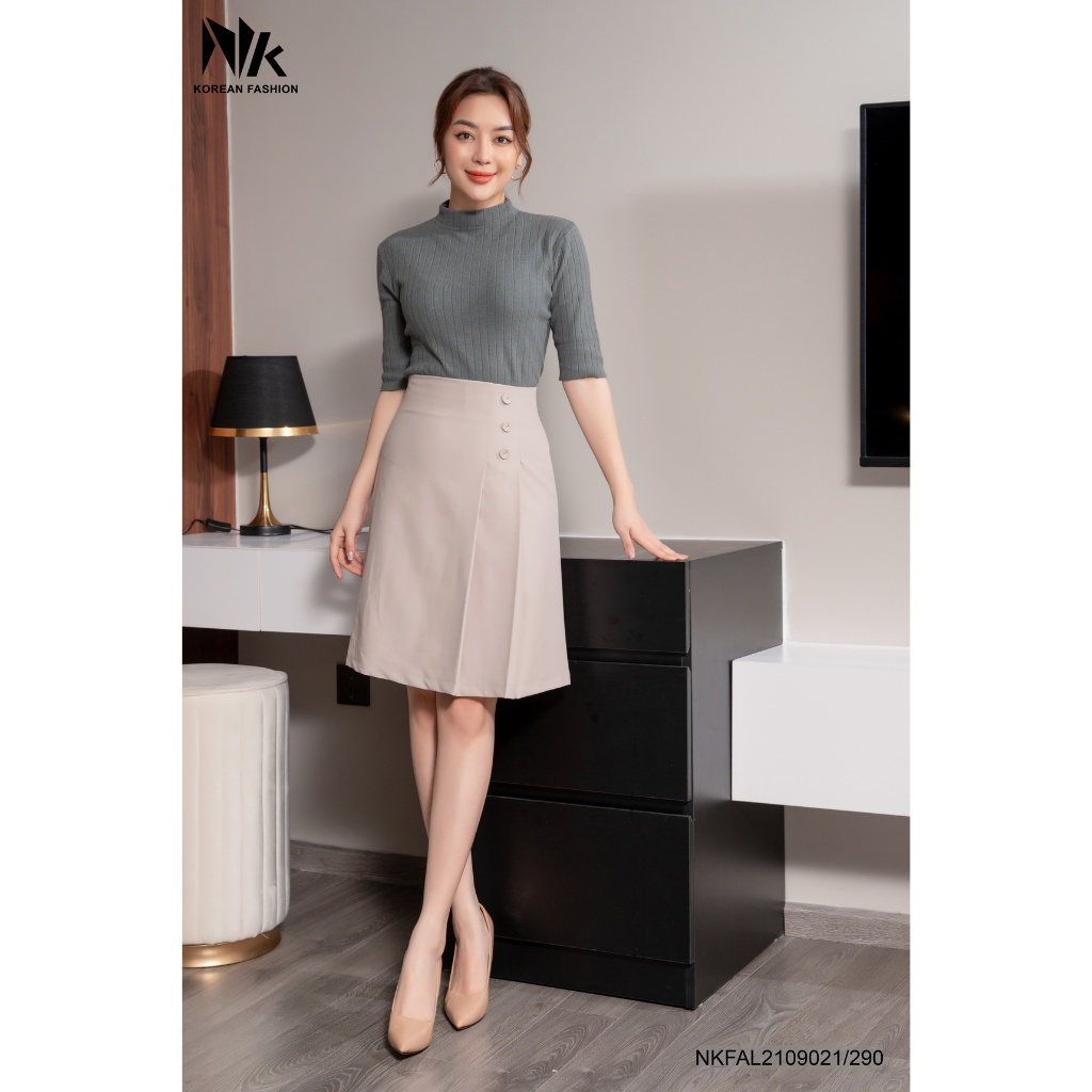Áo Len Tăm Nữ NK Fashion Thiết Kế Cổ Cao Và Tay Lỡ Vải Mềm Co Giãn Tốt NKFAL2109021