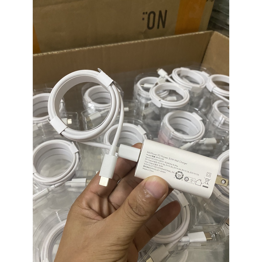 Bộ sạc cho dòng Google, pd 30w ravpower + cáp C to c google pixel
