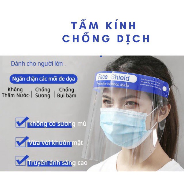 Combo 10 Kính chống giọt bắn, che mặt phòng dịch y tế Faceshield chính hãng BOPA