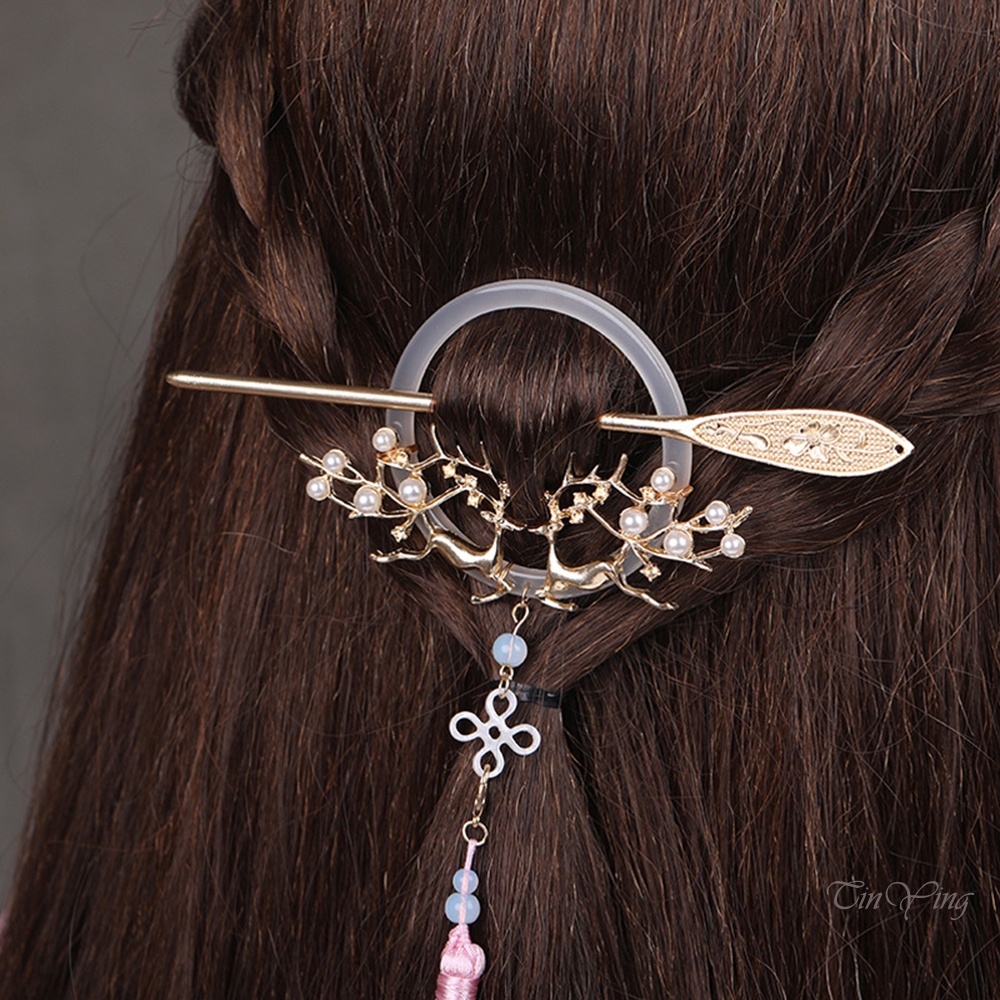 GETNOIVAS Trâm Cài Tóc Đính Tua Rua Phong Cách Trung Hoa Cổ Điển Trọng Lượng Nhẹ Siêu Bền