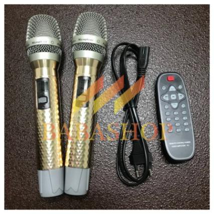 Loa karaoke di động Kingbass KB-818, Loa kéo thùng gỗ 5 tấc hát karaoke ngoài trời công suất khủng + Tặng 2 micro