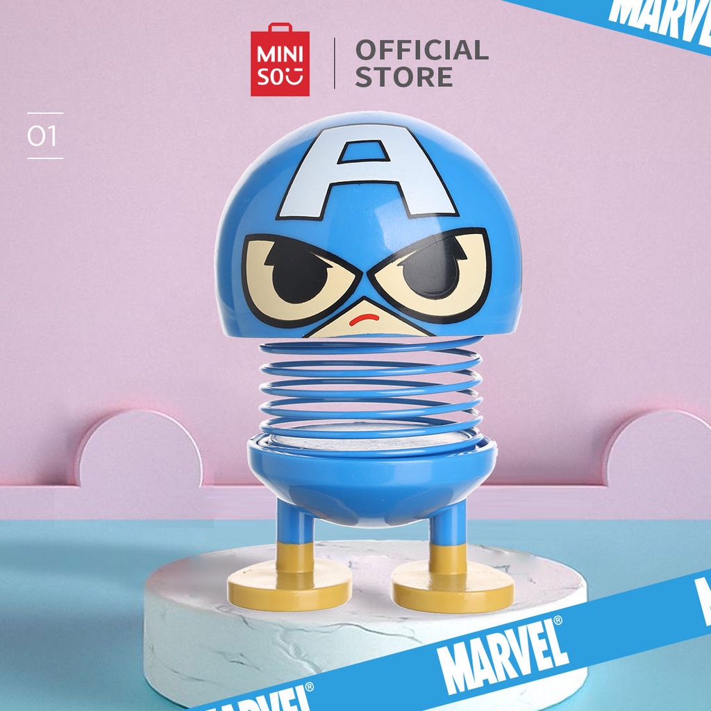 Tượng nhỏ trang trí có lò xo Miniso Marvel - Hàng chính hãng