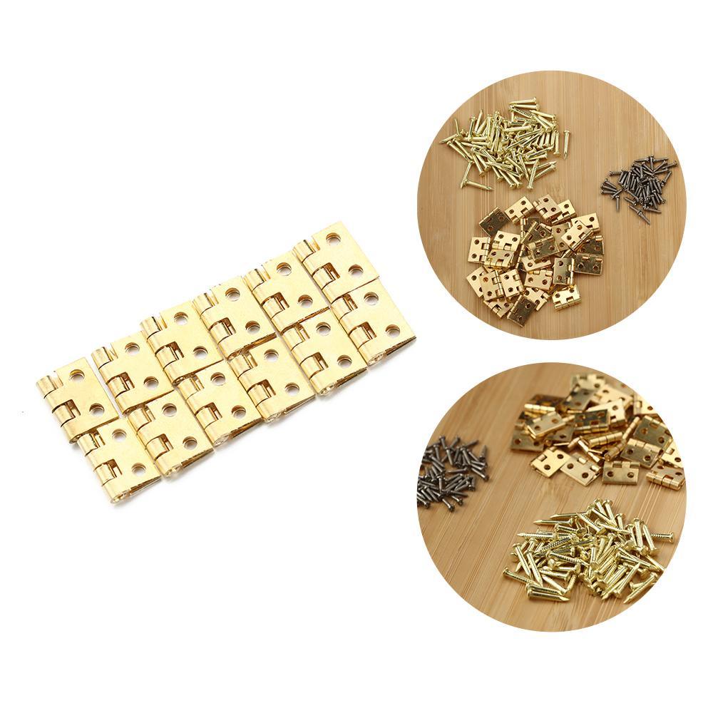 Set 10 / 20 Bản Lề 8x10mm Kèm Ốc Vít Kim Loại Dùng Để Trang Trí Nhà Búp Bê