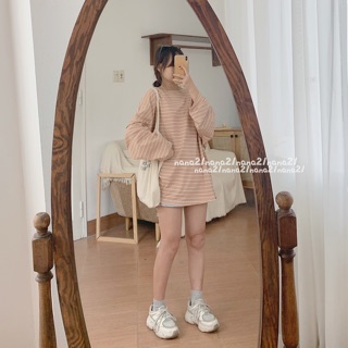 Áo pull kẻ oversize