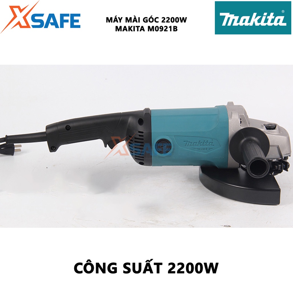 Máy mài góc MAKITA M0921B Máy mài cầm tay công suất 2200W, đường kính đá mài 230mm, tốc độ không tải 6600v/p - [XSAFE]