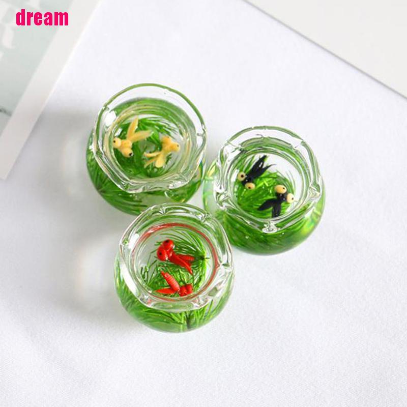Mô Hình Tô Cá Vàng Mini Tỉ Lệ 1 / 12 Trang Trí Nhà Búp Bê