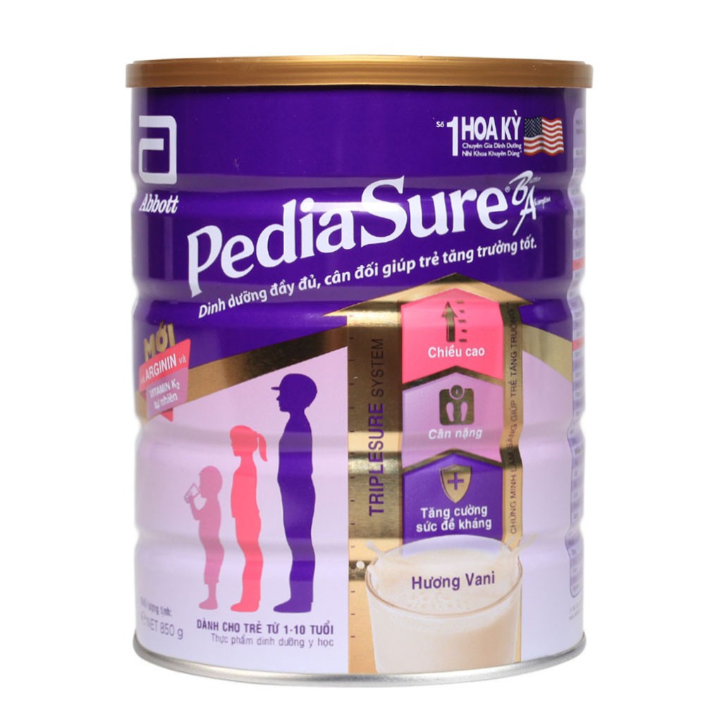 Combo 02 Lon Sữa Pediasure 850g dinh dưỡng đầy đủ, cân đối giúp trẻ tăng trưởng tốt (HSD: 07/2023)