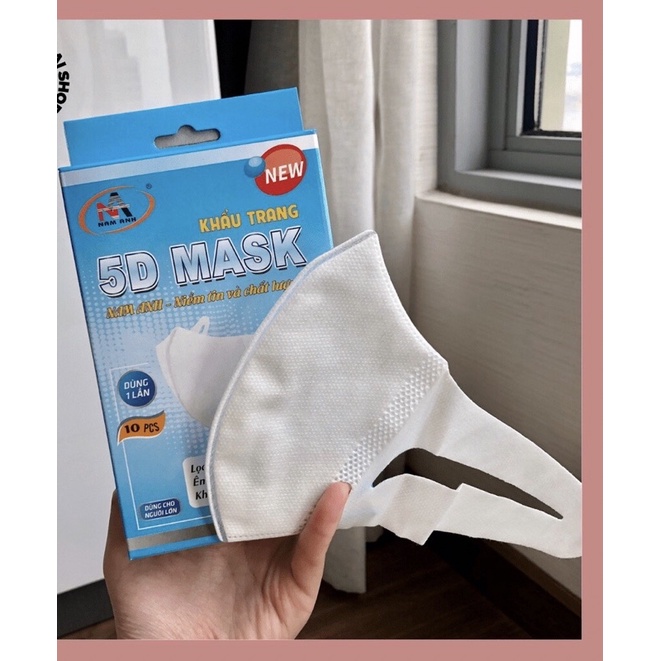 [5D Mask - Hcm] Hộp 10 Cái Khẩu Trang 5D Mask Quai Vải Famapro/Khẩu Trang 5D Mask Nam Anho