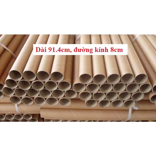 Ống giấy carton 91.4x8x8cm (ống tube) dùng đựng tranh ảnh, poster, liễn, bản vẽ