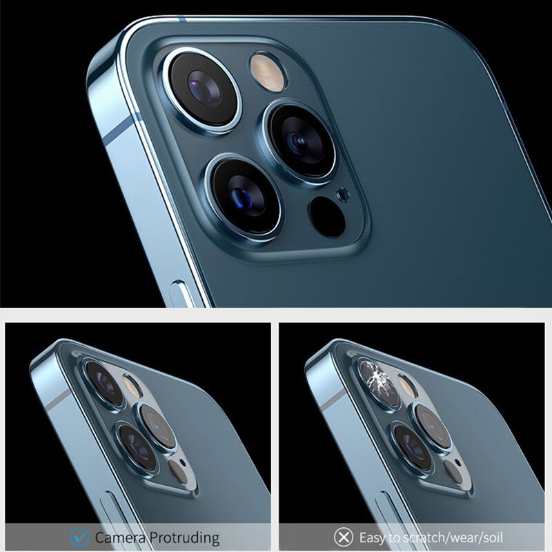 Viền Kim Loại Bảo Vệ Ống Kính Camera Sau Cho iPhone 12 Pro Max / 12 Mini