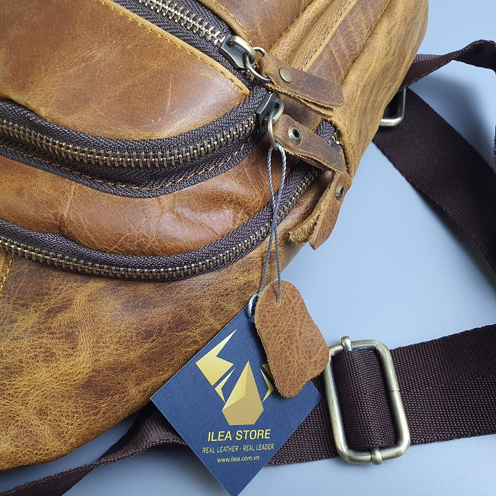 Túi đeo chéo nam da bò sáp TD105VB   - 100% da bò thật, BH 3 năm