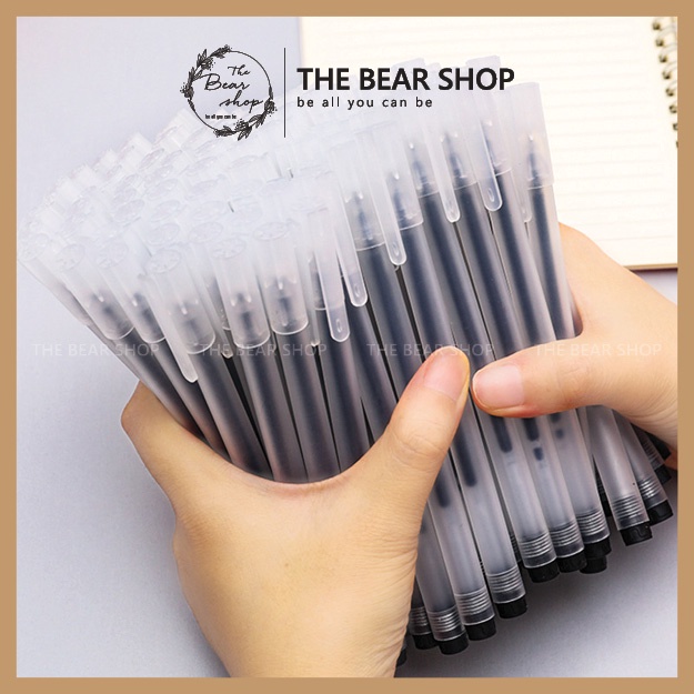 Bút gel mực đen nhám kiểu Muji đơn giản ngòi 0.38mm - The Bear Shop