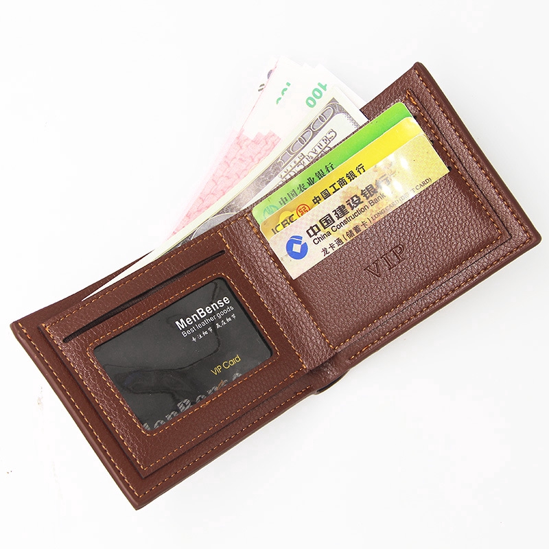 Ví da PU mềm chặn RFID dáng ngắn dành cho nam