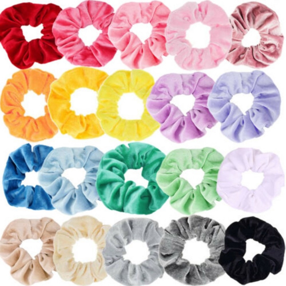 5/10/20 Pcs Women Velvet Bobble Band Scrunchie Elastic Ponytail Holder Hair Ties Rope