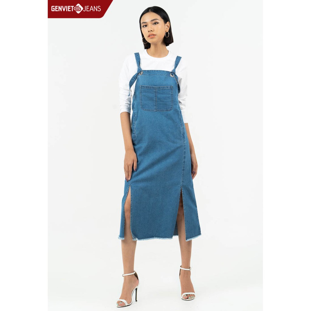 [Mã WABR151B giảm 10% tối đa 50k đơn từ 250k] Yếm jeans Nữ TY524J826 GENVIET