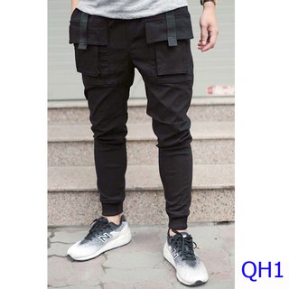 Quần jogger nam túi hộp vải kaki co giãn
