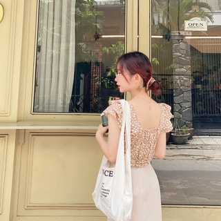 Cason - áo croptop tay bèo cindy