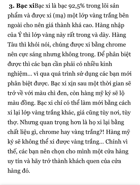 Khuyên tai bạc chuẩn và Cách phân biệt các loại bạc ta, bạc thái, ý, xi