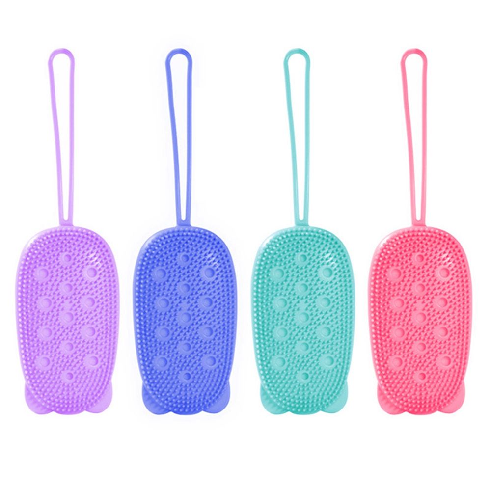 Bàn Chải Silicon Mềm Hai Mặt Tạo Bọt Làm Sạch Sâu Sáng Tạo Nhiều Màu Sắc