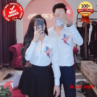 [VIDEO CỰC NÉT] Áo Sơ Mi Cặp Nam Nữ Họa Tiết Chim Vẹt Siêu Hot | Áo Đôi Tình Nhân Đẹp (Giá 1 Áo)