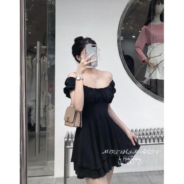Jumpsuit cổ Vuông tay bo dáng xòe cột nơ eo MS32