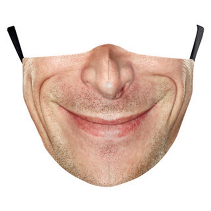 Khẩu Trang Cotton In Hình 3d Vui Nhộn Có Thể Tái Sử Dụng