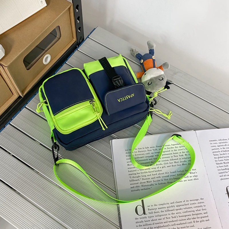 Túi đeo vai IELGY vải canvas nhiều túi phong cách đường phố thời trang tùy chọn màu sắc dành cho nam