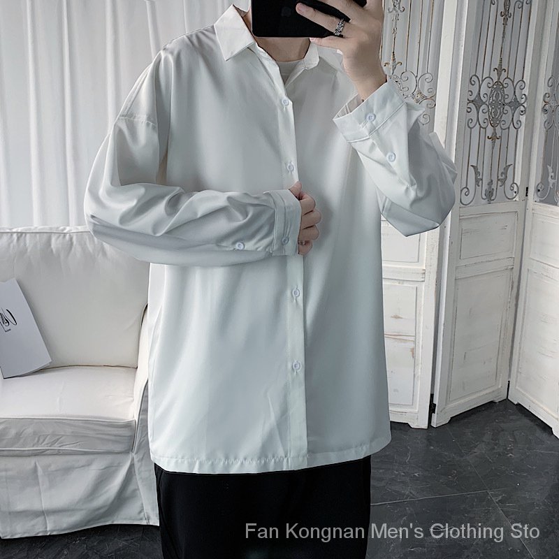 Áo Sơ Mi Dài Tay Với Thiết Kế Trơn Màu Xinh Xắn Dễ Phối Đồ / Size M-2Xl