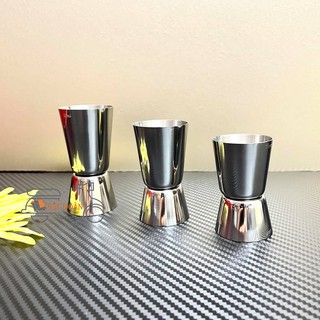 (COMBO 3 LY)  Ly đong định lượng pha chế INOX 2 ĐẦU - Đồ dùng pha chế, quầy bar chuyên dụng Size 20/30 - 20/40- 25/50 cc