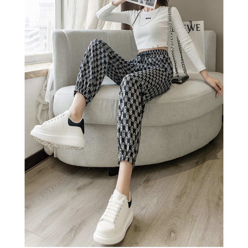 Quần Legging Lưng Cao 9 Tấc In Chữ Thời Trang Cho Nữ