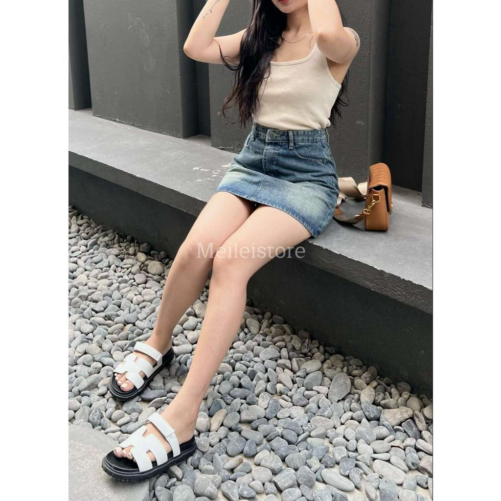 Chân váy Jeans ngắn chữ A basic mix and match, chân váy bò năng động cá tính