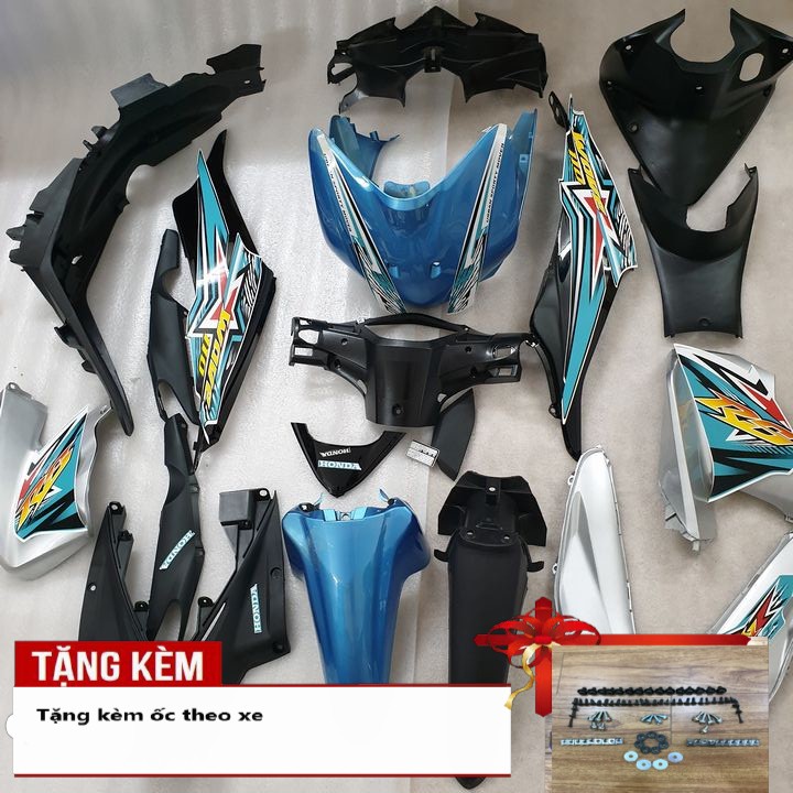 Bộ nhựa xe Wave S110  đời 2008 đến 2010 Màu Xanh Ngọc  Dàn áo xe Wave S110