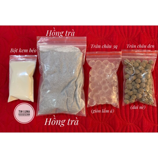 Set hồng trà sữa trân châu (trắng / đen)
