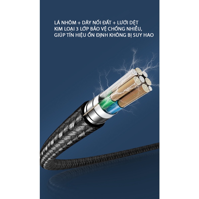 Cáp Chuyển Đổi Sang HDMI USAM U53-Cáp Chuyển Đổi Dành Cho táo Tích Hợp Sạc
